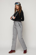 Оптом Полукомбинезон брюки горнолыжные женские серого цвета 2221Sr в Екатеринбурге, фото 6