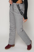 Оптом Полукомбинезон брюки горнолыжные женские серого цвета 2221Sr в Казани, фото 9