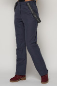 Оптом Полукомбинезон брюки горнолыжные женские темно-серого цвета 2221TC в Екатеринбурге, фото 13