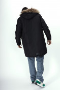 Оптом Парка мужская зимняя с мехом черного цвета 2223Ch в Казани, фото 24