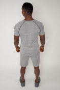 Оптом Спортивный костюм летний мужской светло-серого цвета 2225SS, фото 11