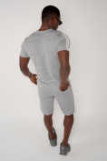Оптом Спортивный костюм летний мужской светло-серого цвета 22265SS в Астане, фото 11