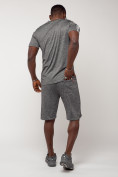 Оптом Спортивный костюм летний мужской серого цвета 22265Sr в Астане, фото 4