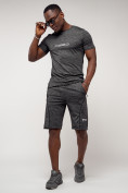 Оптом Спортивный костюм летний мужской темно-серого цвета 22265TC, фото 6