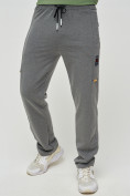 Оптом Трикотажные брюки мужские темно-серого цвета 2226TC, фото 9