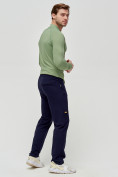 Оптом Трикотажные брюки мужские темно-синего цвета 2226TS, фото 6