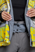 Оптом Горнолыжная куртка женская зимняя желтого цвета 22302J в Екатеринбурге, фото 5
