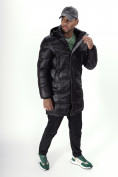 Оптом Куртка удлинённая мужская зимняя черного цвета 22306Ch в Казани, фото 13