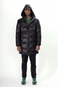 Оптом Куртка удлинённая мужская зимняя черного цвета 22306Ch в Казани, фото 14