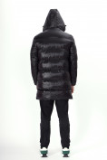 Оптом Куртка удлинённая мужская зимняя черного цвета 22306Ch в Казани, фото 15