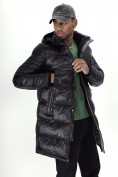 Оптом Куртка удлинённая мужская зимняя черного цвета 22306Ch в Екатеринбурге, фото 17