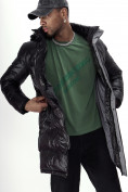 Оптом Куртка удлинённая мужская зимняя черного цвета 22306Ch в Казани, фото 18