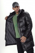 Оптом Куртка удлинённая мужская зимняя черного цвета 22306Ch в Казани, фото 19