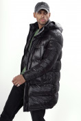Оптом Куртка удлинённая мужская зимняя черного цвета 22306Ch в Казани, фото 21
