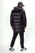 Оптом Куртка удлинённая мужская зимняя черного цвета 22306Ch в Екатеринбурге, фото 4