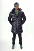 Оптом Куртка удлинённая мужская зимняя темно-синего цвета 22306TS в Казани, фото 11