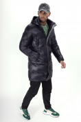 Оптом Куртка удлинённая мужская зимняя темно-синего цвета 22306TS в Казани, фото 13
