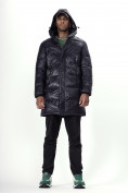 Оптом Куртка удлинённая мужская зимняя темно-синего цвета 22306TS в Казани, фото 16