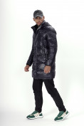 Оптом Куртка удлинённая мужская зимняя темно-синего цвета 22306TS в Казани, фото 19