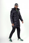 Оптом Куртка удлинённая мужская зимняя темно-синего цвета 22306TS в Казани, фото 20