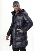 Оптом Куртка удлинённая мужская зимняя темно-синего цвета 22306TS в Казани, фото 9