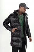 Оптом Куртка удлинённая мужская зимняя черного цвета 22307Ch в Казани, фото 15