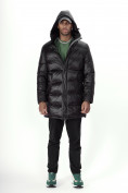 Оптом Куртка удлинённая мужская зимняя черного цвета 22307Ch в Казани, фото 20