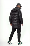 Оптом Куртка удлинённая мужская зимняя черного цвета 22307Ch в Казани, фото 4