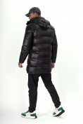 Оптом Куртка удлинённая мужская зимняя черного цвета 22307Ch в Казани, фото 5