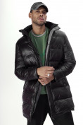 Оптом Куртка удлинённая мужская зимняя черного цвета 22307Ch в Екатеринбурге, фото 9