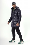 Оптом Куртка удлинённая мужская зимняя темно-синего цвета 22307TS в Екатеринбурге, фото 12