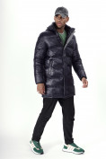 Оптом Куртка удлинённая мужская зимняя темно-синего цвета 22307TS в Казани, фото 13