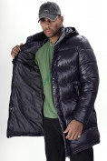 Оптом Куртка удлинённая мужская зимняя темно-синего цвета 22307TS в Казани, фото 20
