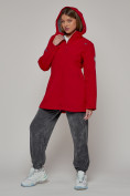 Оптом Ветровка женская MTFORCE большого размера красного цвета 22335Kr в Казани, фото 5