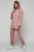 Оптом Ветровка женская MTFORCE большого размера розового цвета 22335R в Казани, фото 6