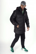 Оптом Куртка удлинённая мужская зимняя черного цвета 2237Ch в Екатеринбурге, фото 14
