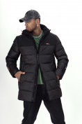 Оптом Куртка удлинённая мужская зимняя черного цвета 2237Ch в Казани, фото 16