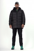 Оптом Куртка удлинённая мужская зимняя черного цвета 2237Ch в Казани, фото 17