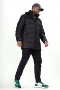 Оптом Куртка удлинённая мужская зимняя черного цвета 2237Ch в Казани, фото 19