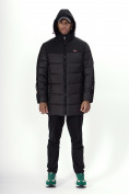 Оптом Куртка удлинённая мужская зимняя черного цвета 2237Ch в Казани, фото 20