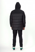 Оптом Куртка удлинённая мужская зимняя черного цвета 2237Ch в Казани, фото 21