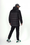 Оптом Куртка удлинённая мужская зимняя черного цвета 2237Ch в Екатеринбурге, фото 4