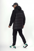 Оптом Куртка удлинённая мужская зимняя черного цвета 2237Ch в Екатеринбурге, фото 5