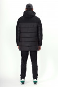 Оптом Куртка удлинённая мужская зимняя черного цвета 2237Ch в Казани, фото 6