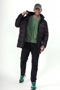 Оптом Куртка удлинённая мужская зимняя черного цвета 2237Ch в Казани, фото 7