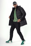 Оптом Куртка удлинённая мужская зимняя черного цвета 2237Ch в Казани, фото 8