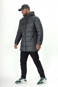 Оптом Куртка удлинённая мужская зимняя цвета хаки 2237Kh в Екатеринбурге, фото 2
