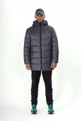 Оптом Куртка удлинённая мужская зимняя темно-серого цвета 2237TC в Екатеринбурге
