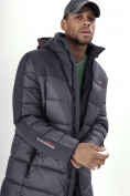 Оптом Куртка удлинённая мужская зимняя темно-серого цвета 2237TC в Екатеринбурге, фото 17