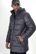 Оптом Куртка удлинённая мужская зимняя темно-серого цвета 2237TC в Екатеринбурге, фото 18